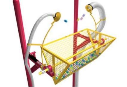 large tipping basket for ball dumper inside play ground