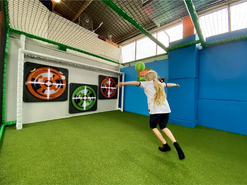 indoor practise soccer pitch and sports court for family fun